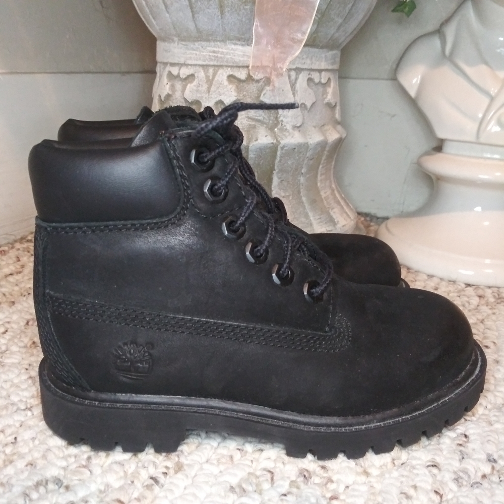 Timberland Unisex Toddler Size 11 Waterproof Black 6 Inch Premium Hiker Boot